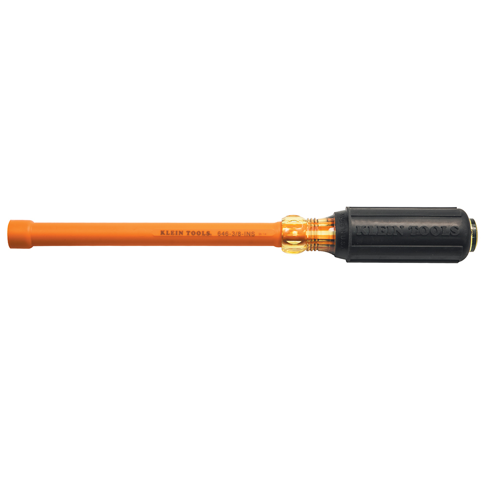 Klein Tools, 3/16in. Insulated Nut Driver 6in. Hollow Shaft, Model# 646-3/16-INS
